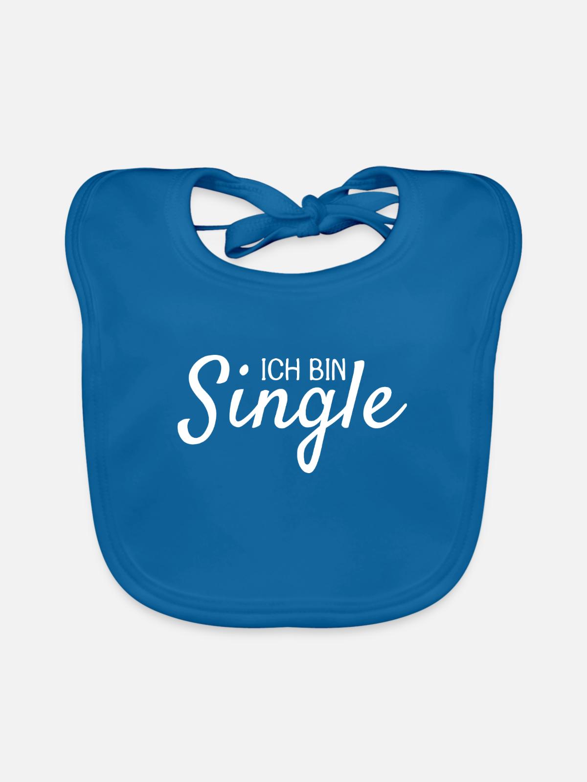 Ich bin Single - Baby Bio-Lätzchen - Pfauenblau - Vorne