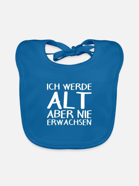 Lustiger Spruch lustige Sprüche Geschenk - Baby Bio-Lätzchen - Pfauenblau - Vorne