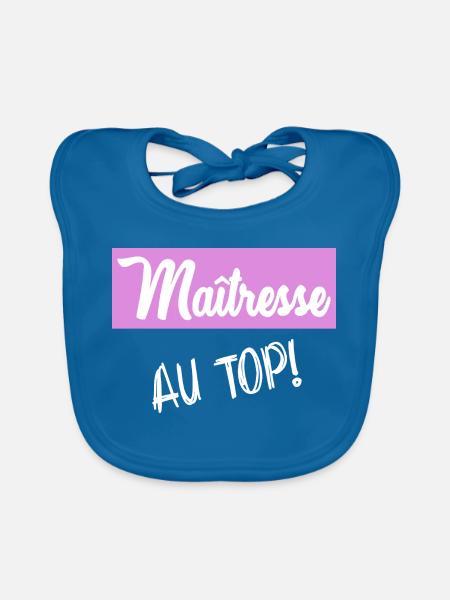 MERCI. MAÎTRESSE - Bavoir bio Bébé - bleu paon