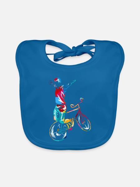 Filigraner Kunstradfahrer Hallenturnier - Baby Bio-Lätzchen - Pfauenblau
