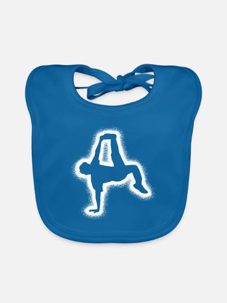Breakdance Breakdancer Tanz Kinder Breakdancer - Baby Bio-Lätzchen - Pfauenblau - Vorne