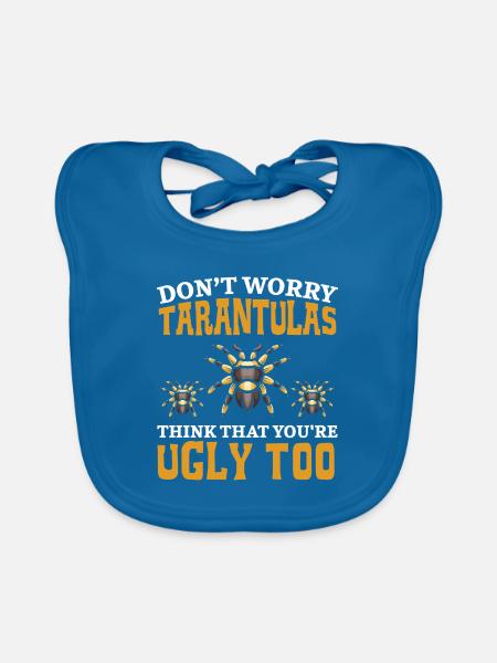 Taranteln denken, dass du auch hässlich bist Spinn - Baby Bio-Lätzchen - Pfauenblau - Vorne