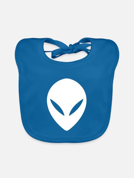 Ufo Alien Kopf - Baby Bio-Lätzchen - Pfauenblau