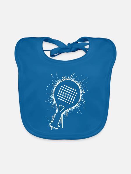 Padel Tennis Padelschläger Padeltennis Padel - Baby Bio-Lätzchen - Pfauenblau - Vorne