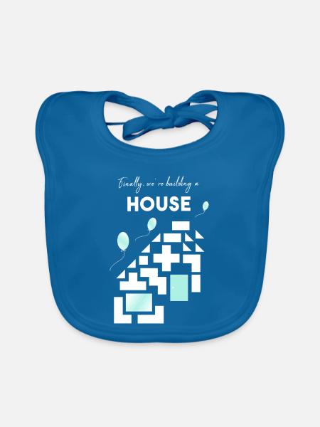 building a house - Baby Bio-Lätzchen - Pfauenblau