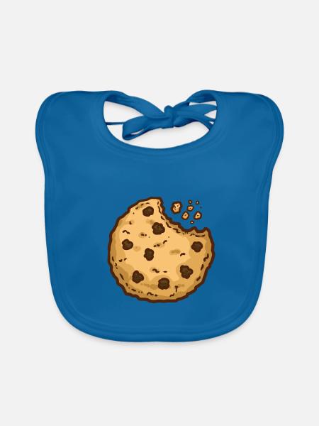Knuspriger Schokokeks Weihnachtszeit - Baby Bio-Lätzchen - Pfauenblau - Vorne