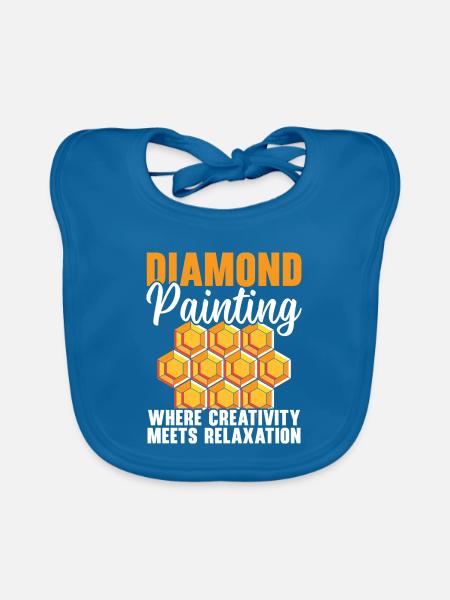 Diamantmalerei Handwerkszeug Diamantmaler - Baby Bio-Lätzchen - Pfauenblau