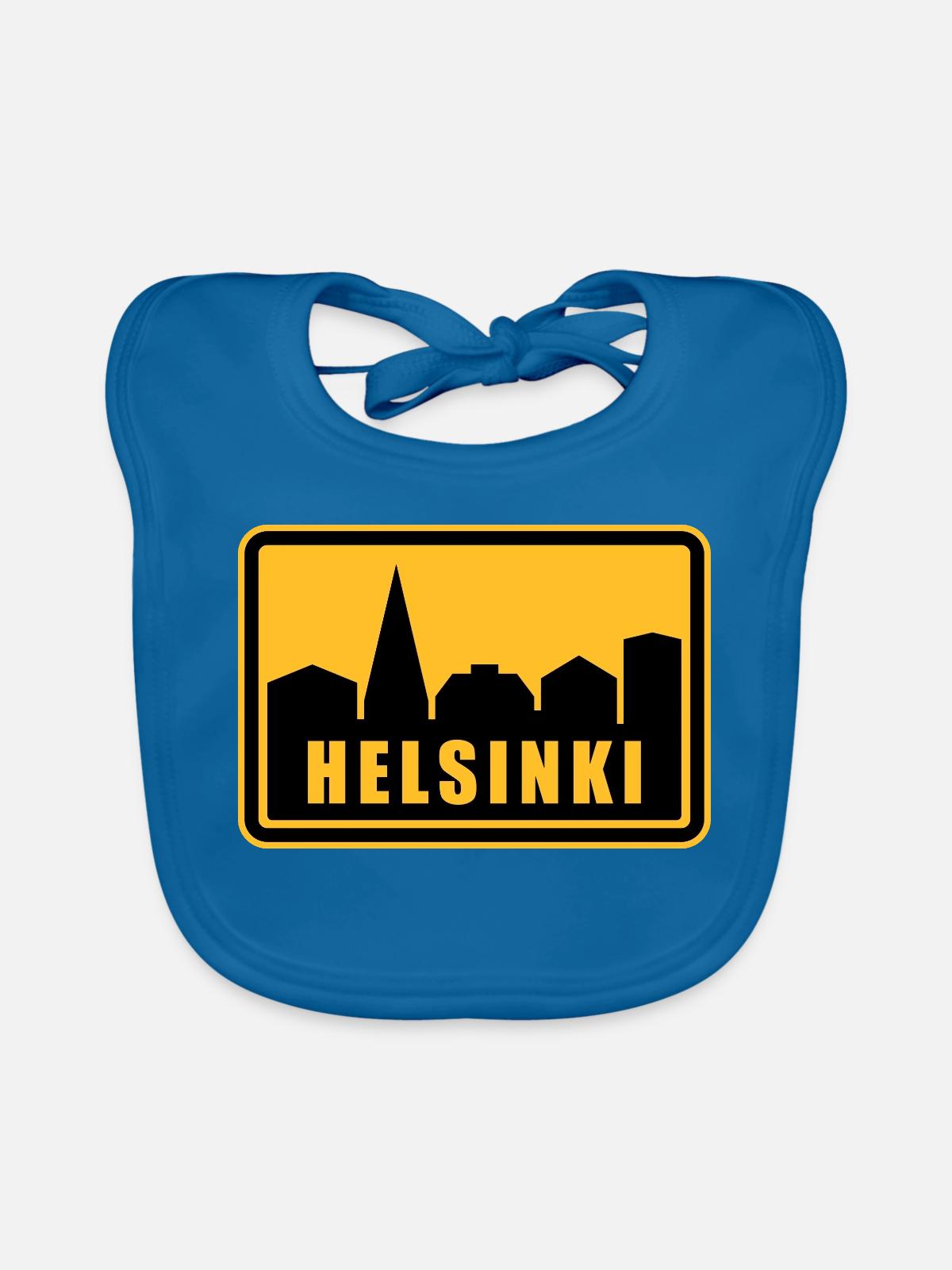 Helsinki - Organic Baby Bibs - peacock-blue - Front