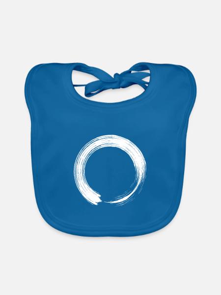 Kreis Design Symbol Bürste weiß - Baby Bio-Lätzchen - Pfauenblau - Vorne