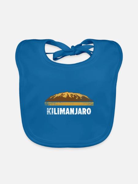 Schneebedeckter Kilimanjaro Gipfelpfad - Baby Bio-Lätzchen - Pfauenblau - Vorne