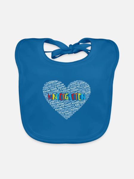 Kindergarten - Baby Bio-Lätzchen - Pfauenblau - Vorne