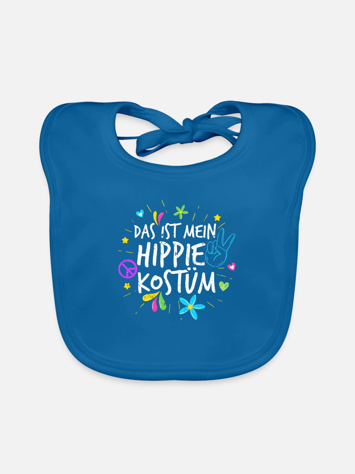 Hippie - Baby Bio-Lätzchen - Pfauenblau - Vorne