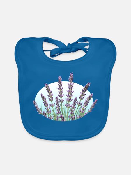 Lavendel Lavendelhalme Lavendelfeld - Baby Bio-Lätzchen - Pfauenblau
