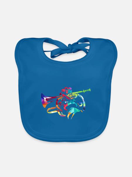 Strahlendes Kornett Blasorchester - Baby Bio-Lätzchen - Pfauenblau
