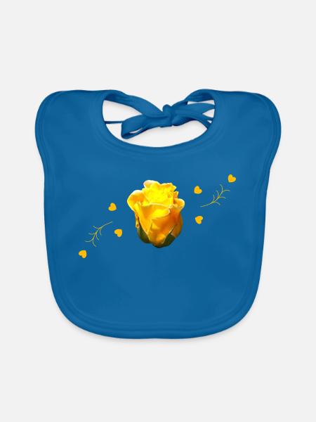 rose yellow rose - Baby Bio-Lätzchen - Pfauenblau