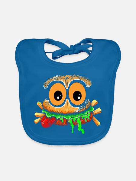 Der schreckliche Snack - Baby Bio-Lätzchen - Pfauenblau - Vorne