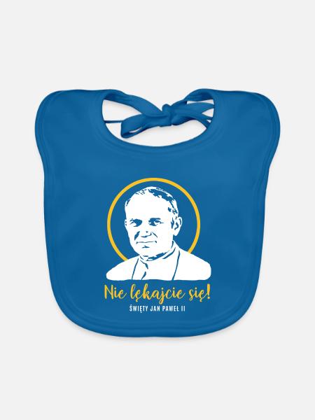 Fürchtet euch nicht - Papst Johannes Paul II JP2 - Baby Bio-Lätzchen - Pfauenblau - Vorne