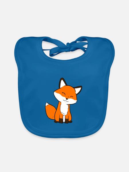 Fuchs - Baby Bio-Lätzchen - Pfauenblau