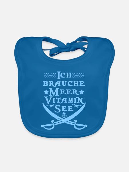 Lac de vitamines - Bavoir bio Bébé - bleu paon - Devant