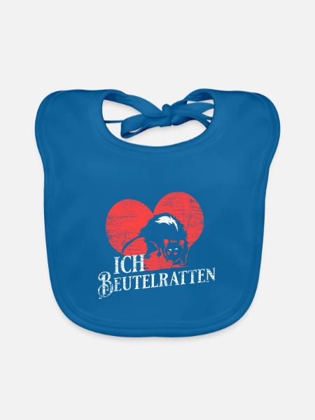 Nachtaktives Opossum Waldbewohner - Baby Bio-Lätzchen - Pfauenblau - Vorne