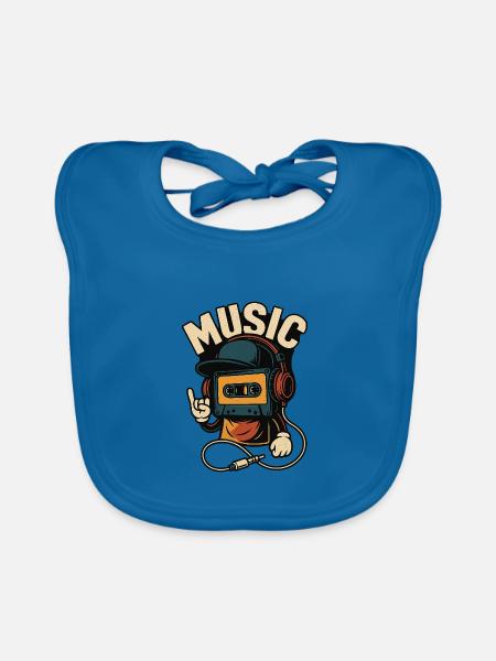 Musik - Baby Bio-Lätzchen - Pfauenblau