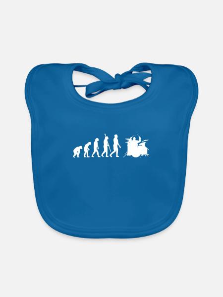 Schlagzeuger Evolution Entwicklung Schlagzeug - Baby Bio-Lätzchen - Pfauenblau