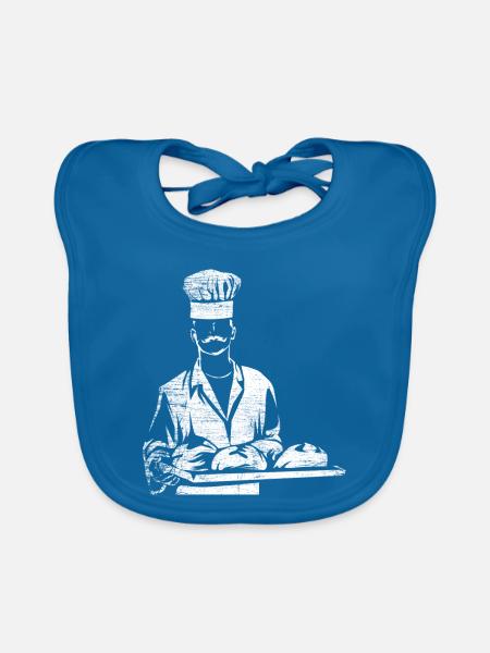 Verlockende Teigkunst Bäckermeister - Baby Bio-Lätzchen - Pfauenblau