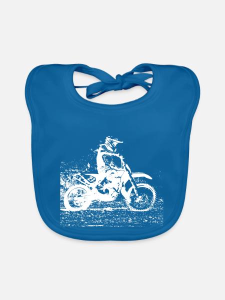 enduro weiss - Baby Bio-Lätzchen - Pfauenblau
