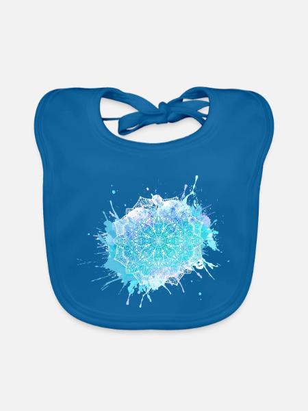 Mandala - Baby Bio-Lätzchen - Pfauenblau