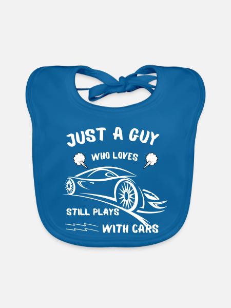 loves still plays with cars 2 - Baby Bio-Lätzchen - Pfauenblau - Vorne