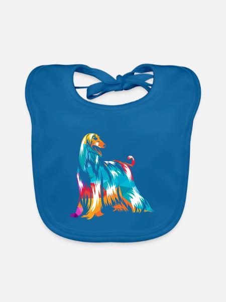 Geschmeidiger Windhund Rennsport - Baby Bio-Lätzchen - Pfauenblau - Vorne