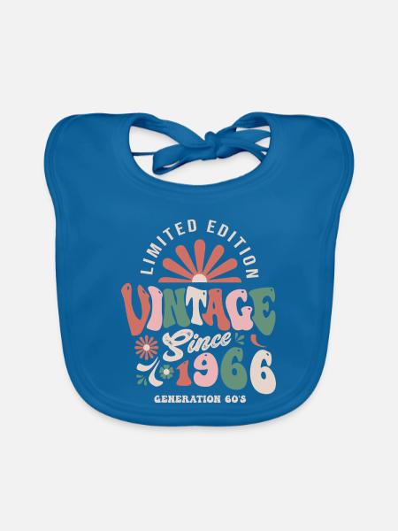 Geburtstagsgeschenk 1966 Jahrgang 1966 - Baby Bio-Lätzchen - Pfauenblau