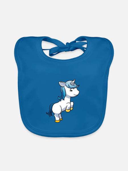 Einhorn - Baby Bio-Lätzchen - Pfauenblau