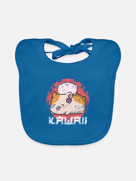 Kawaii Hamster Japanimation Fashion Trend - Baby Bio-Lätzchen - Pfauenblau - Vorne