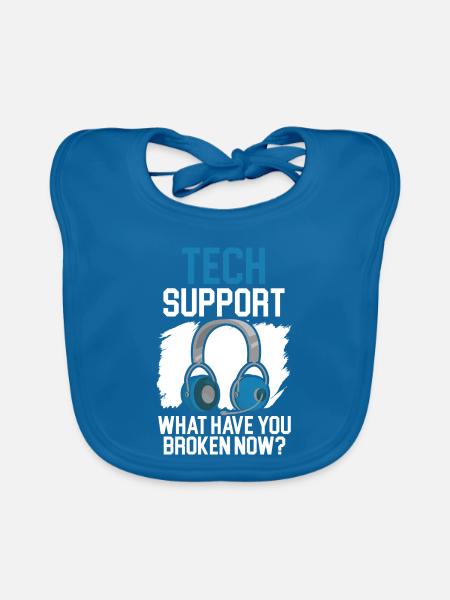Wenn alles andere fehlschlägt Reboot Tech Support - Baby Bio-Lätzchen - Pfauenblau - Vorne