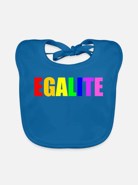 Equality - Organic Baby Bibs - peacock-blue - Front