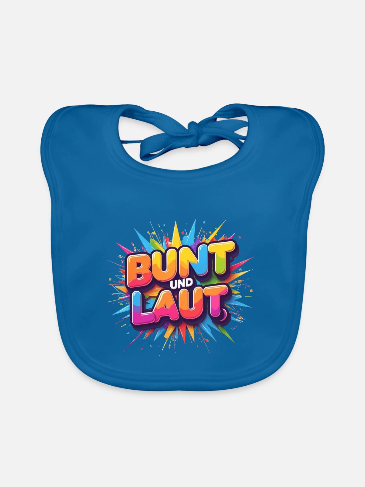 Bund und Laut - Baby Bio-Lätzchen - Pfauenblau - Vorne