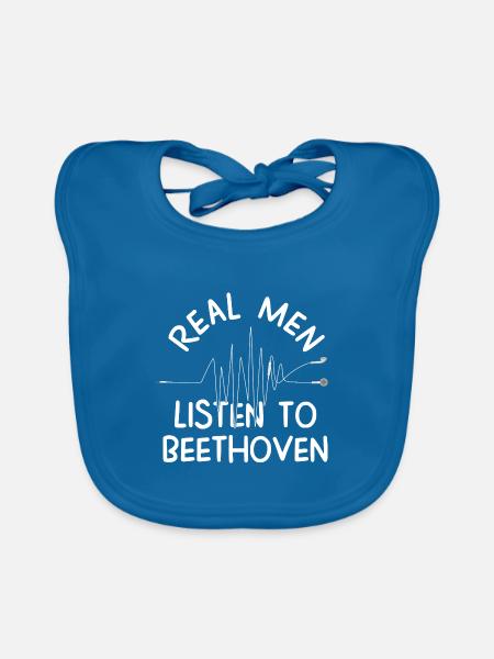 Beethoven - Organic Baby Bibs - peacock-blue - Front