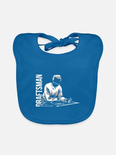Sorgfältiger Bauzeichner Grundriss - Baby Bio-Lätzchen - Pfauenblau