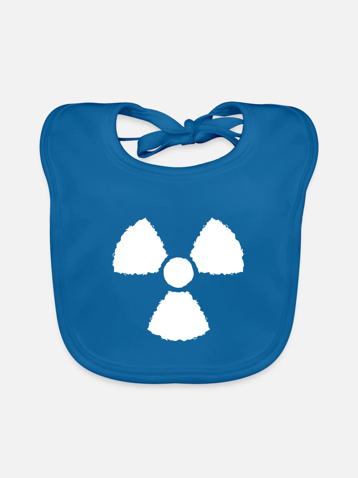 Nuklear Symbol Zeichen - Baby Bio-Lätzchen - Pfauenblau - Vorne