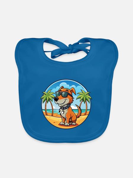 Polnische Jagdhund Hund Rasse Cartoon Sonnenbrille - Baby Bio-Lätzchen - Pfauenblau - Vorne