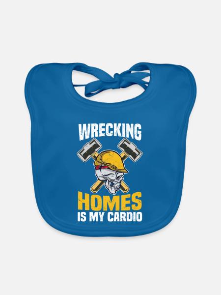 Wrecking Homes ist mein Cardio Construction DIY - Baby Bio-Lätzchen - Pfauenblau - Vorne