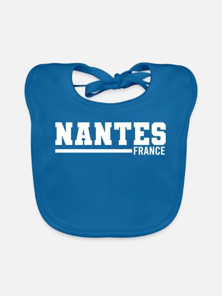 Nantes | Frankreich - Baby Bio-Lätzchen - Pfauenblau
