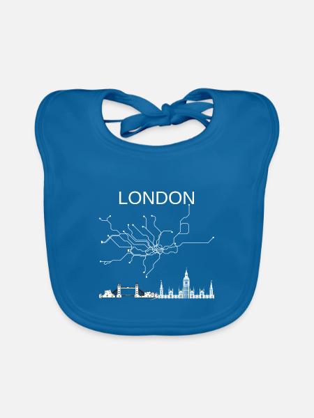 LONDON City - Baby Bio-Lätzchen - Pfauenblau