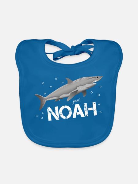 Noah Geburtstag Noah - Baby Bio-Lätzchen - Pfauenblau