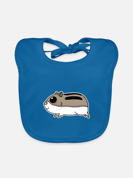 Niedlicher Hamster - Baby Bio-Lätzchen - Pfauenblau - Vorne