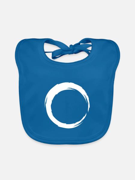 Circle line icon white - Organic Baby Bibs - peacock-blue - Front