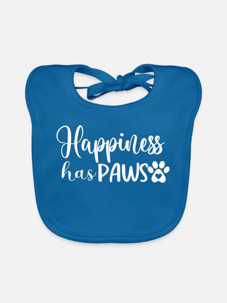 DogHappiness has paws - Baby Bio-Lätzchen - Pfauenblau
