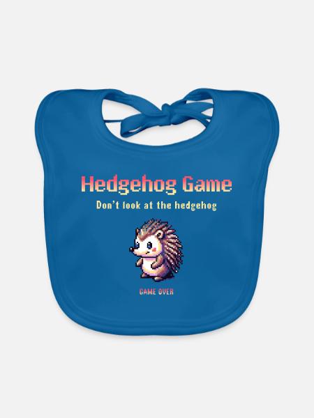 Hedgehog Game – Don't look at the hedgehog - Baby Bio-Lätzchen - Pfauenblau - Vorne