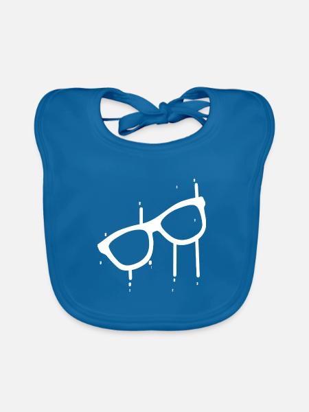 Weiße Sonnenbrille mit Wassertropfen Sommer - Baby Bio-Lätzchen - Pfauenblau
